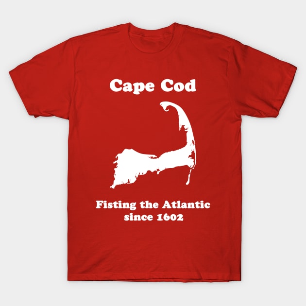 Cape Cod: Fisting the Atlantic since 1602 T-Shirt by fun stuff, dumb stuff